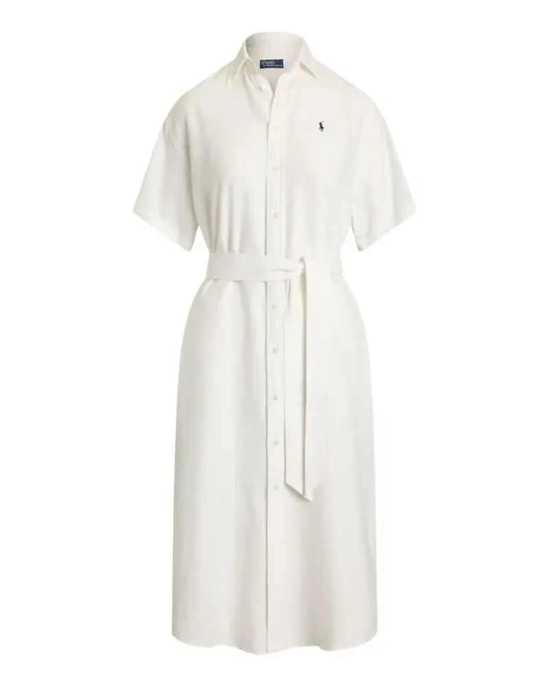 Ralph Lauren Geknöpftes Midikleid mit Gürtel - Weiß Weiß