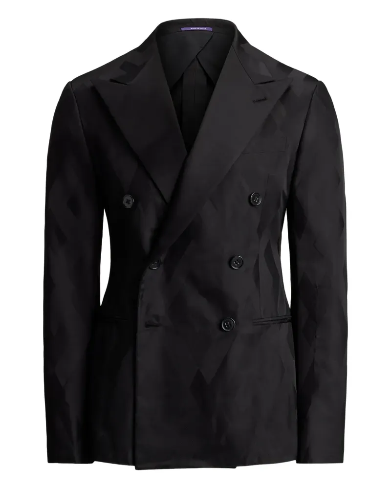 Ralph Lauren Doppelreihiges Sakko mit Muster - Schwarz Schwarz