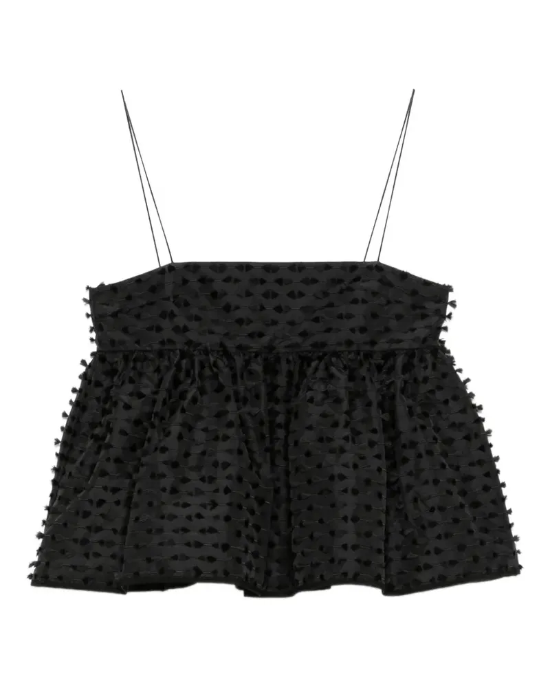 Cecilie Bahnsen Babette fil-coupé top - Schwarz Schwarz