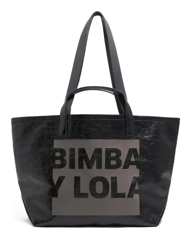 BIMBA Y LOLA Großer Shopper mit Logo-Print - Schwarz Schwarz