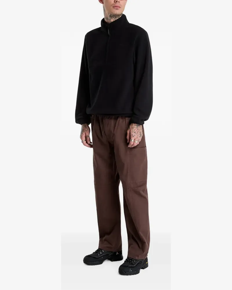 GRAMICCI Sweatshirt aus Thermo-Fleece mit kurzem Reißverschluss - Schwarz Schwarz