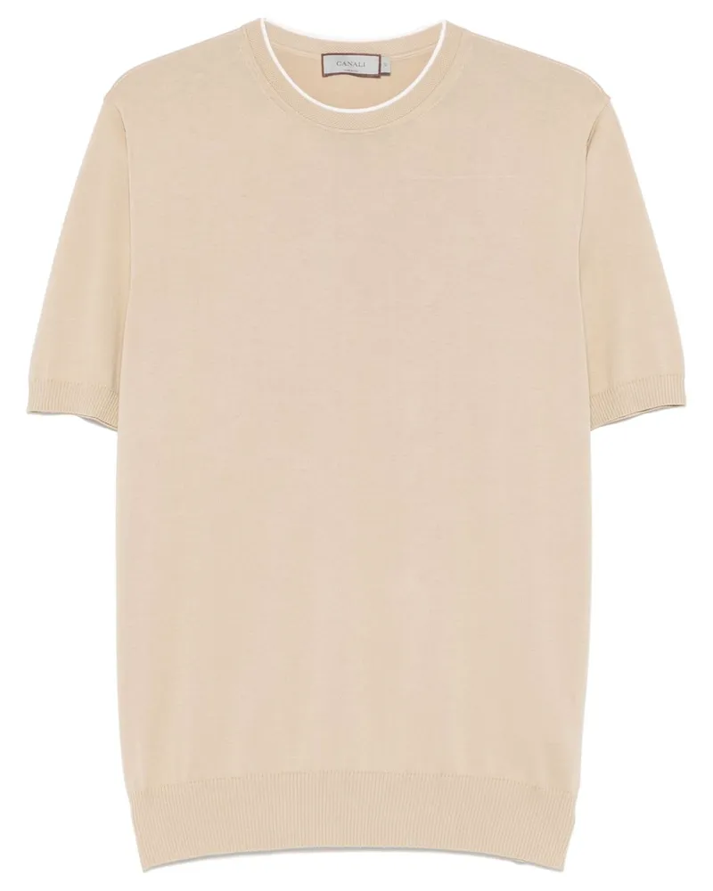 Canali Klassisches T-Shirt - Nude Nude