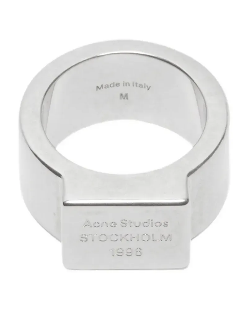 Acne Studios Siegelring mit eckigem Logo - Silber Silber