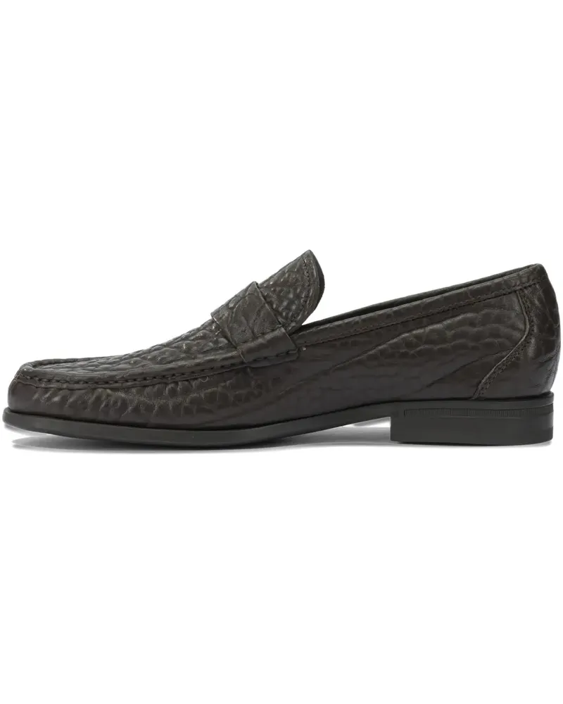 Ferragamo textured buckle loafers - Braun Braun