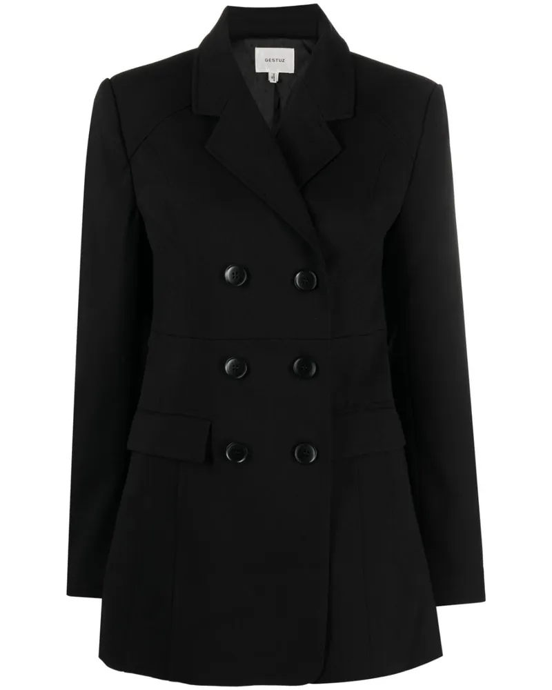 Gestuz Doppelreihiger Blazer - Schwarz Schwarz