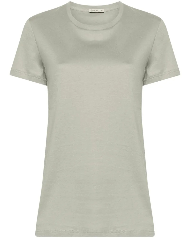 Moncler T-Shirt mit Logo-Patch - Grün Grün