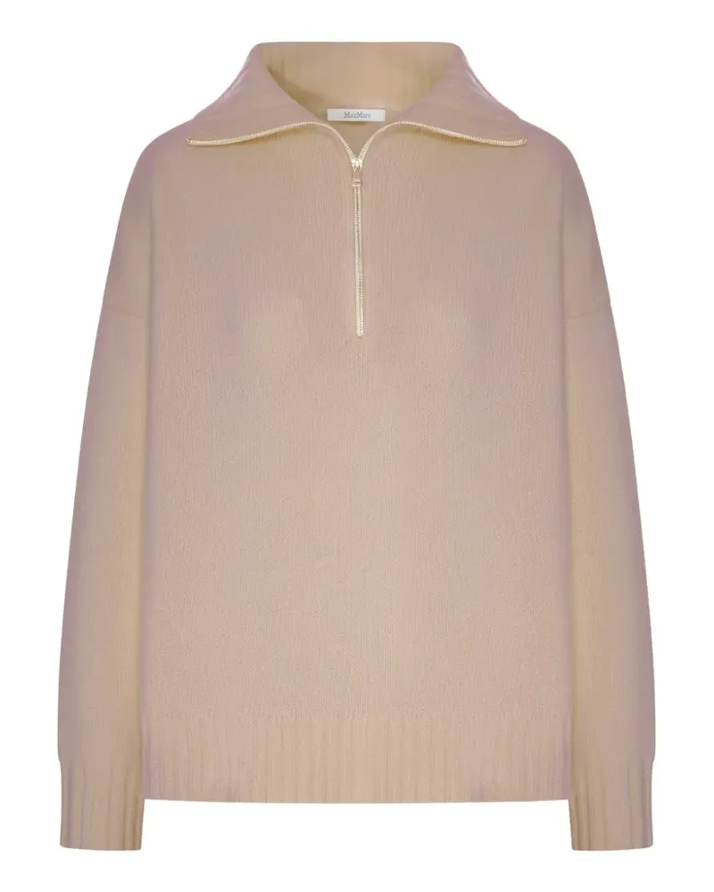 Max Mara half-zip wool sweater - Nude Nude