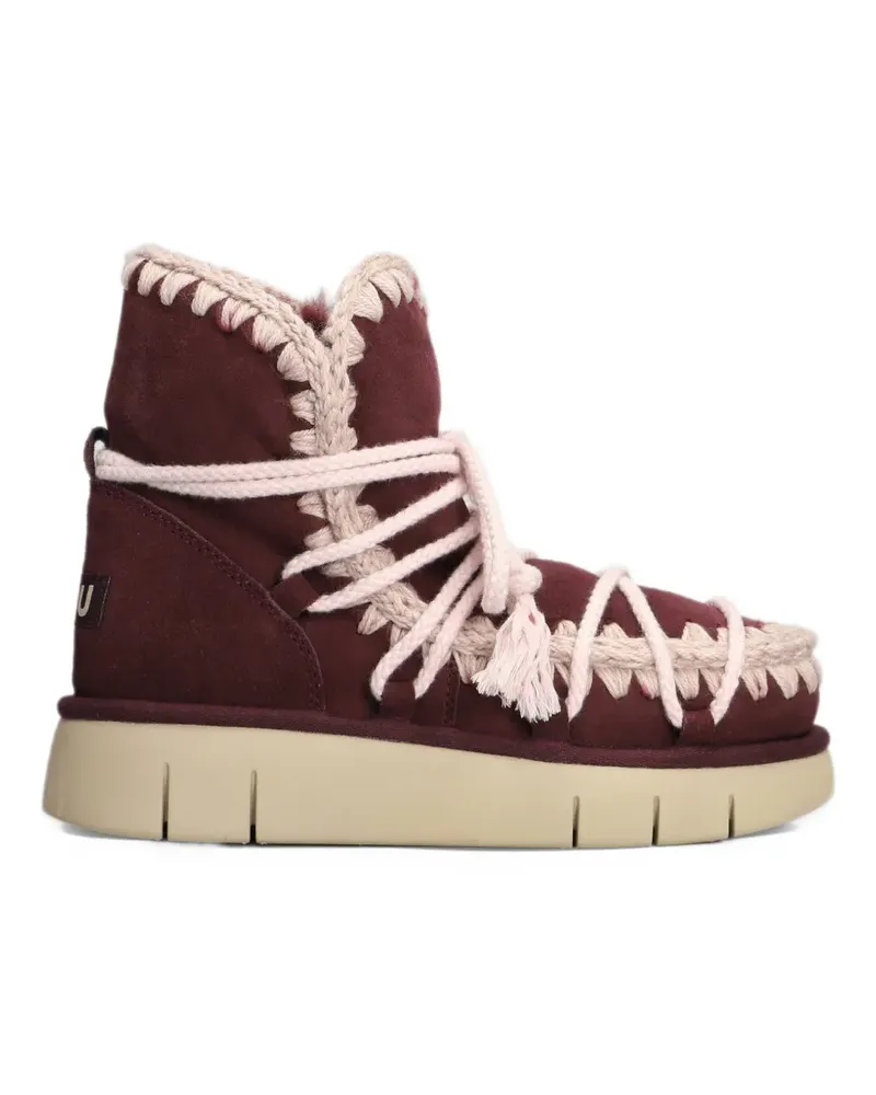 Mou Eskimo Bounce crochet-trim lace-up boots - Rot Rot
