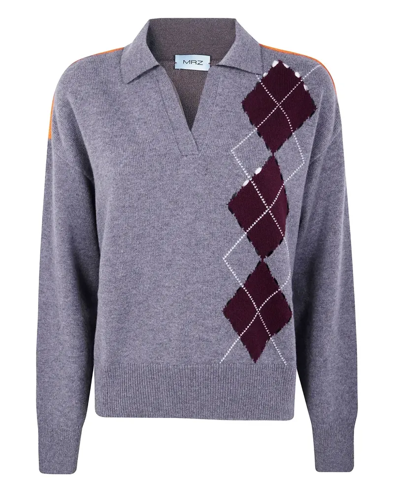 MRZ Pullover mit Argyle-Muster - Grau Grau