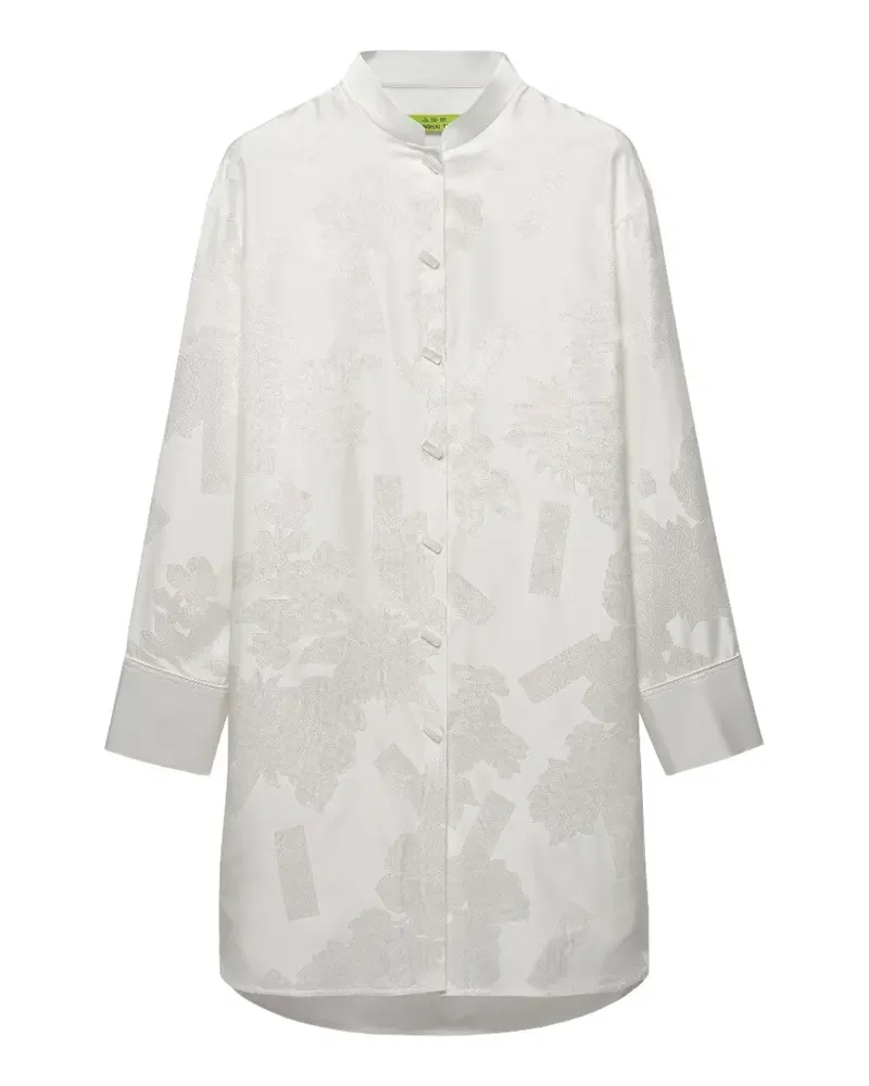 Shanghai Tang jacquard-patterned shirt dress - Weiß Weiß