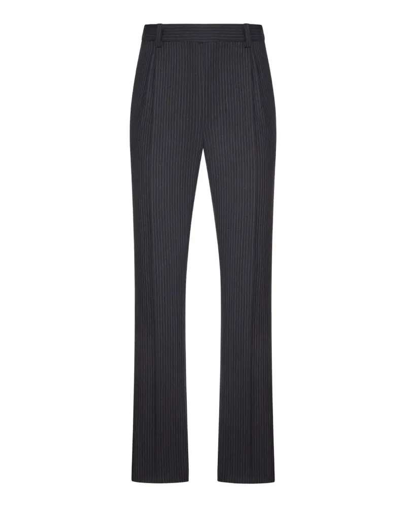 Saint Laurent tapered pants in striped herringbone wool - Grau Grau