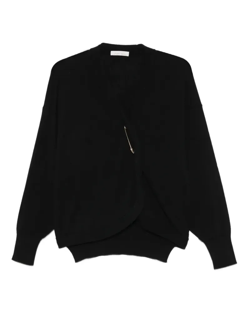 Liviana Conti Cardigan mit Sicherheitsnadel-Verschluss - Schwarz Schwarz