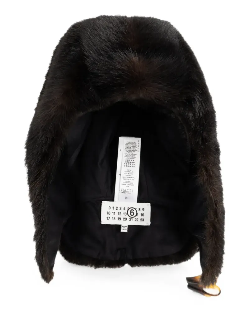 Maison Margiela faux-fur trapper hat - Braun Braun
