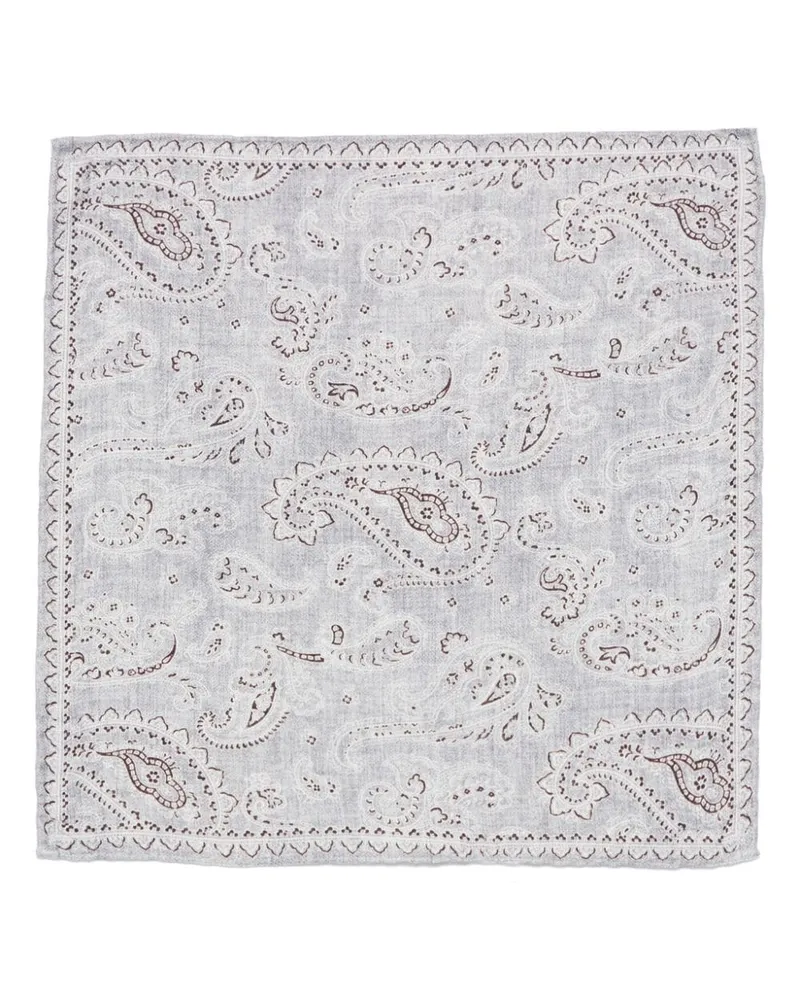 Brunello Cucinelli Halstuch mit Paisley-Print - Grau Grau