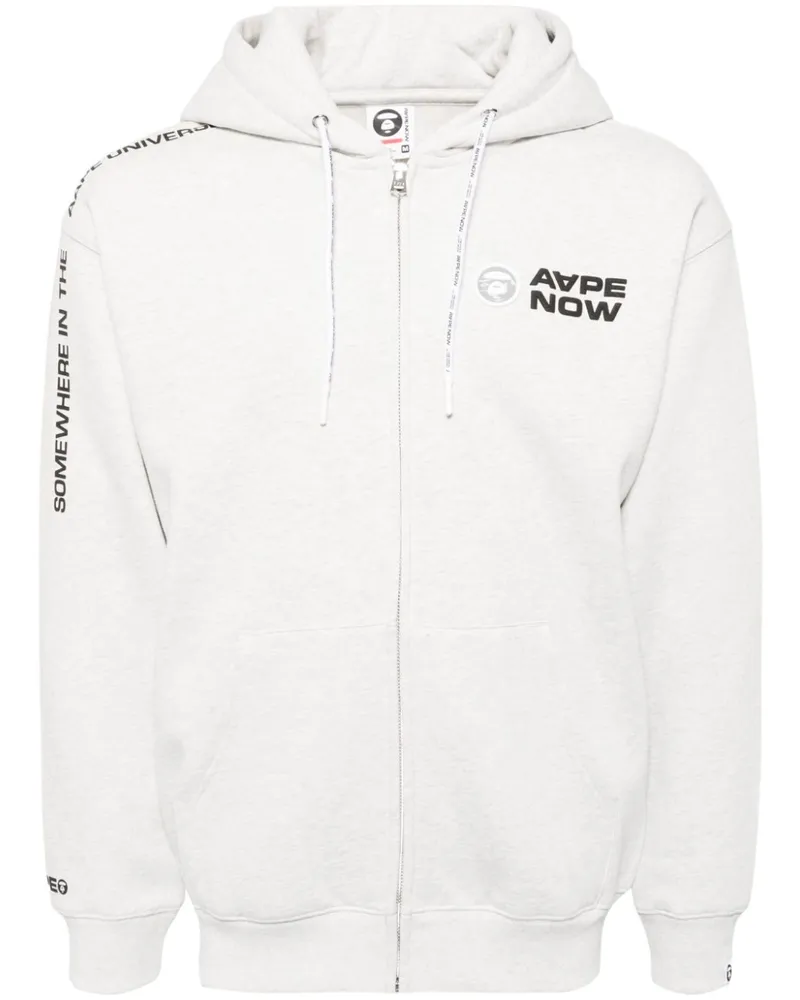 BAPE Kapuzenjacke mit Logo-Patch - Grau Grau