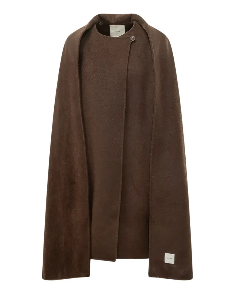 Calvin Klein wool-blend scarf coat - Braun Braun