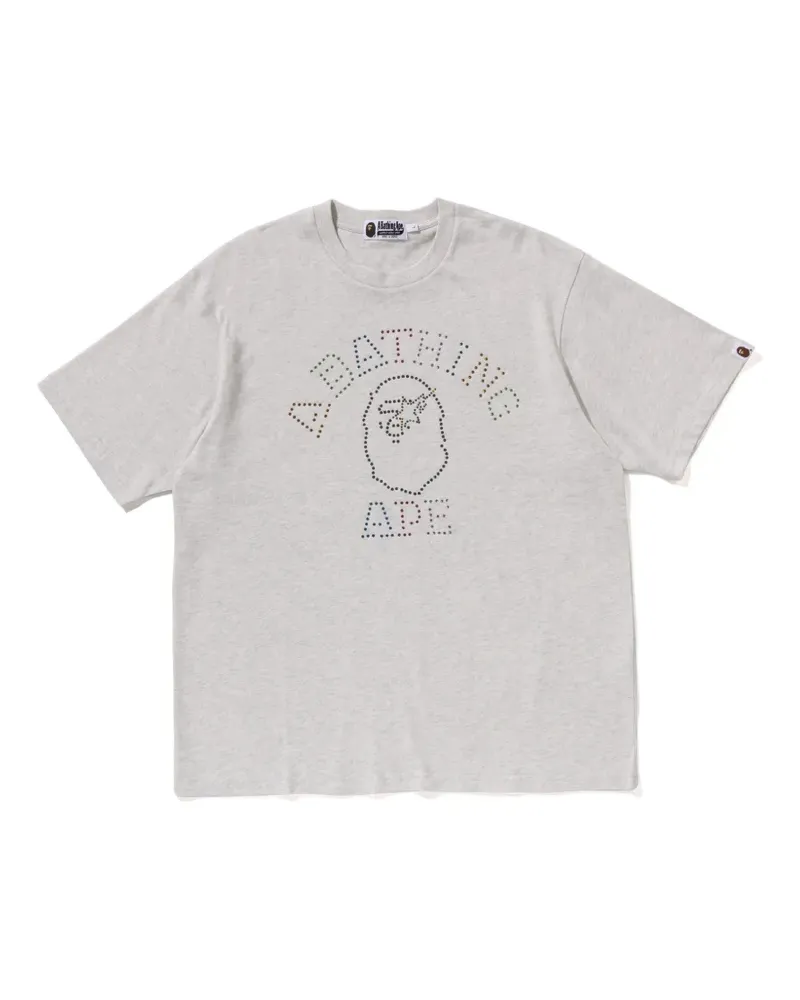 BAPE rhinestone-embellished Ape Head T-shirt - Grau Grau