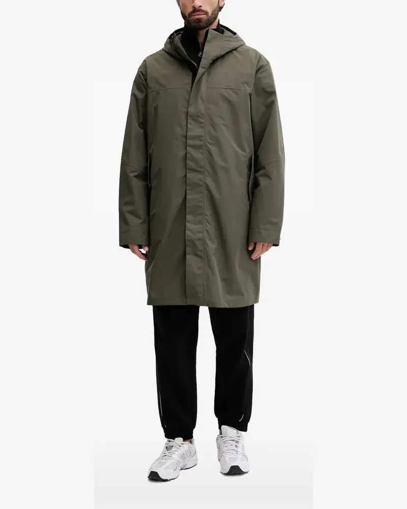 The North Face hooded logo-print coat - Grün Grün