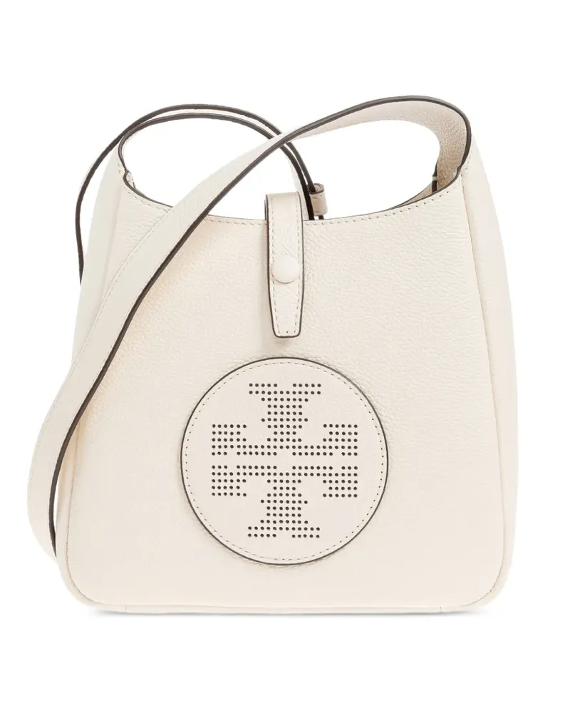 Tory Burch perforated-logo leather cross body bag - Nude Nude