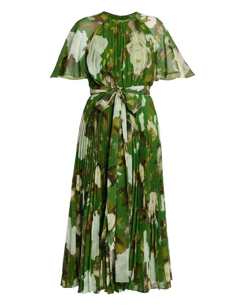 Erdem Midikleid mit Blumen-Print - Grün Grün