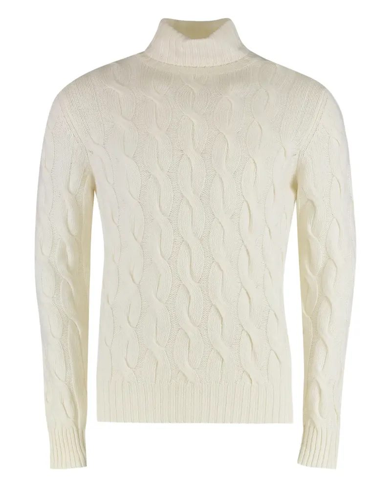 MOORER Gordon cable-knit roll-neck sweater - Nude Nude