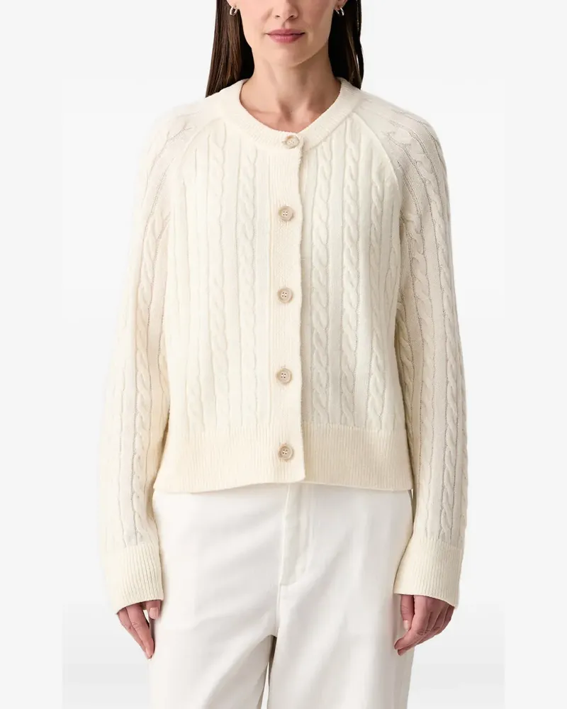 Marc O'Polo Cardigan mit Zopfmuster - Weiß Weiß