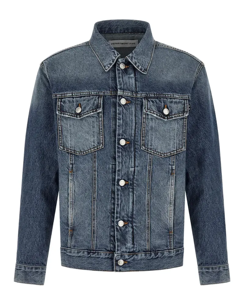 Department 5 stone washed contrast stitching jacket - Blau Blau