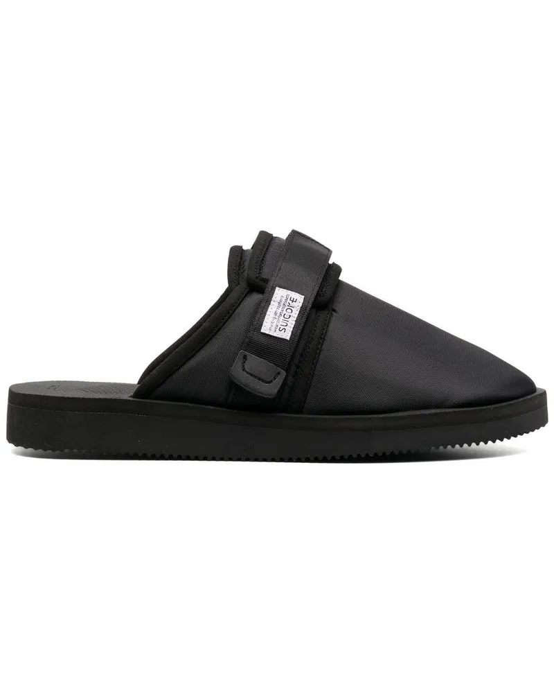 SUICOKE Slipper mit Logo-Patch - Schwarz Schwarz