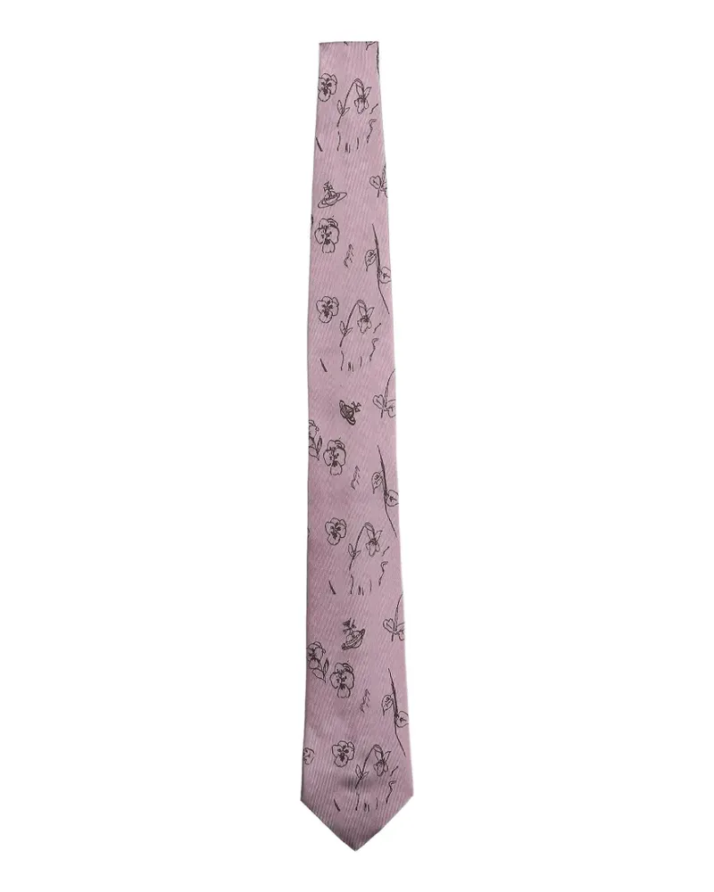 Vivienne Westwood floral-print tie - Rosa Rosa