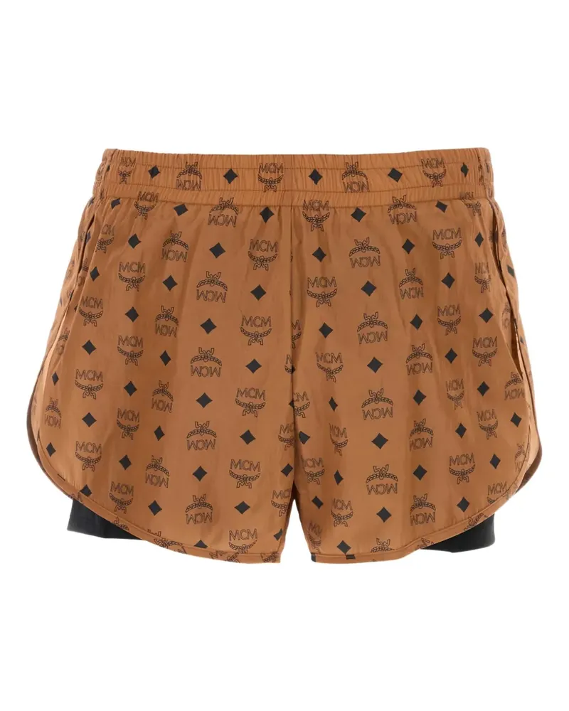 MCM Shorts mit Logo-Print - Braun Braun