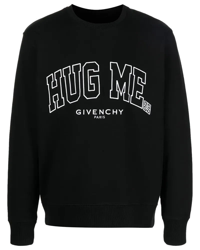 Givenchy embroidered-slogan cotton sweatshirt - Schwarz Schwarz