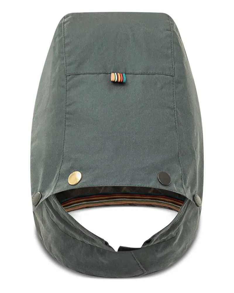 Barbour x Paul Smith gewachste Kapuze mit Karomuster - Grau Grau