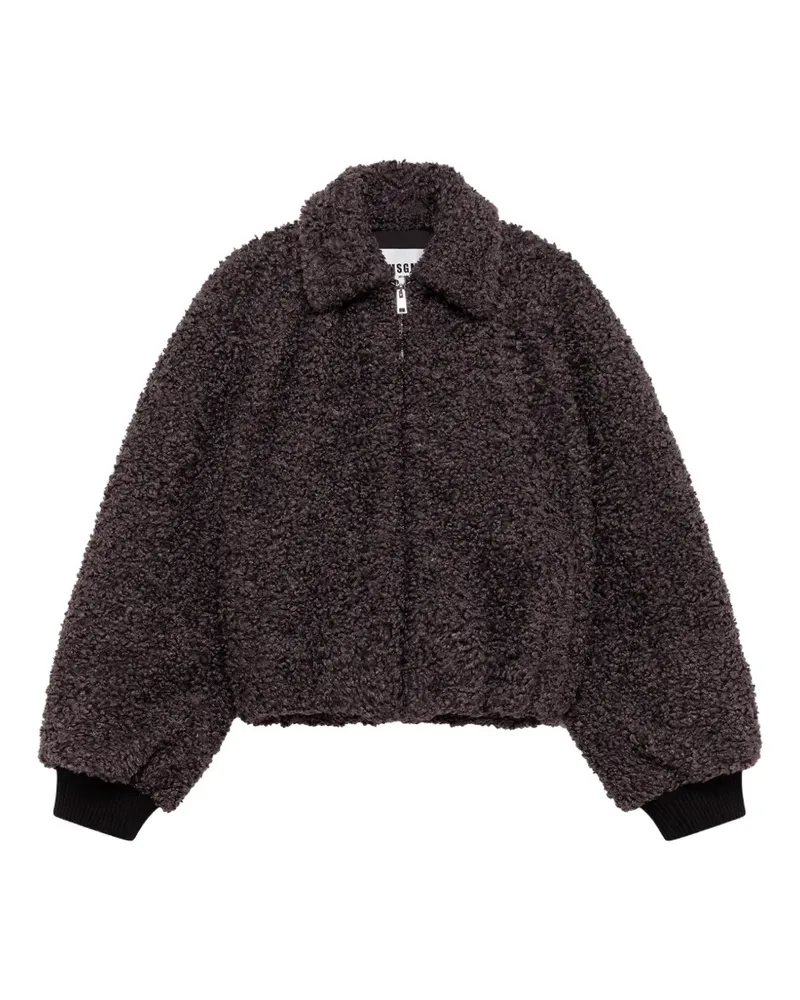 MSGM Bomberjacke mit Bouclé-Struktur - Braun Braun