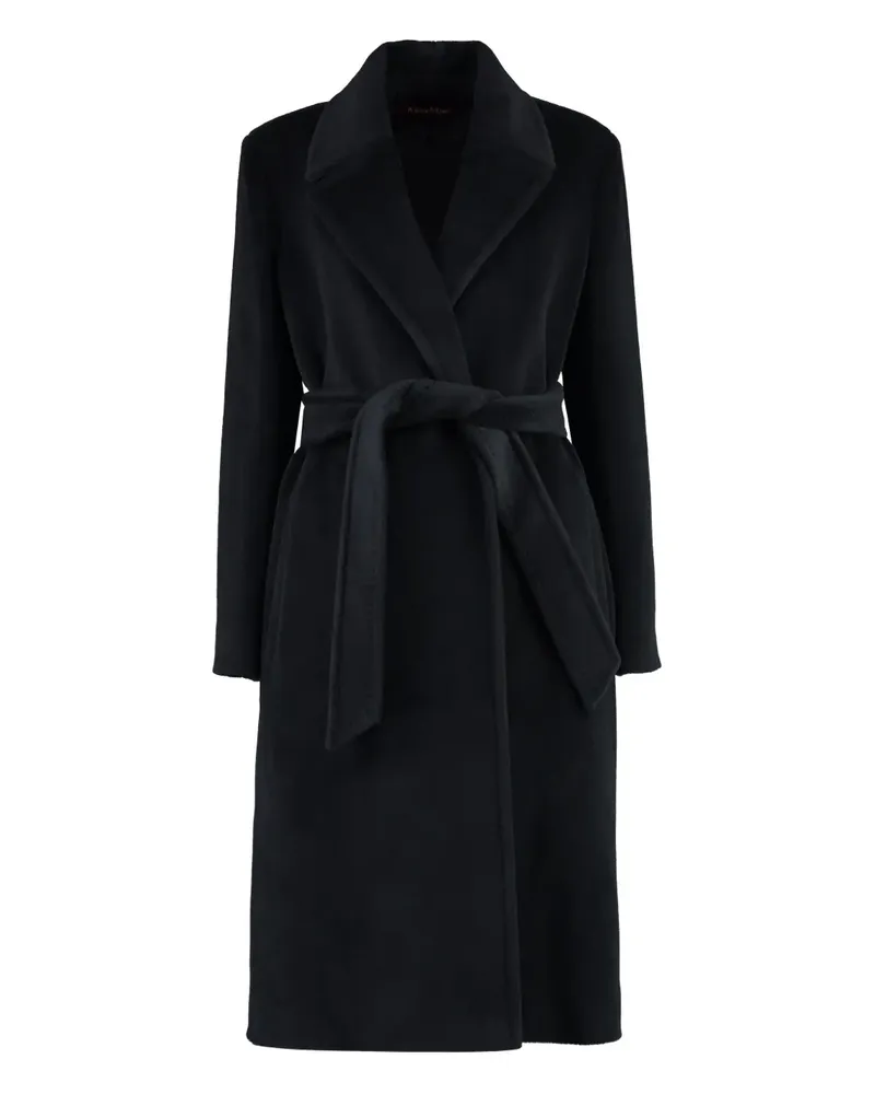 Max Mara Mantel mit Gürtel - Schwarz Schwarz