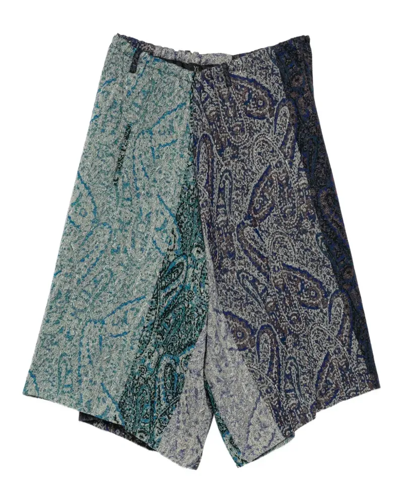 Yohji Yamamoto Cropped-Hose mit Muster - Blau Blau