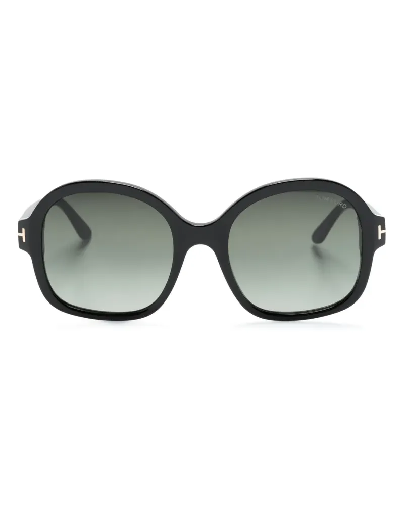 Tom Ford Hanley Sonnenbrille im Oversized-Look - Schwarz Schwarz