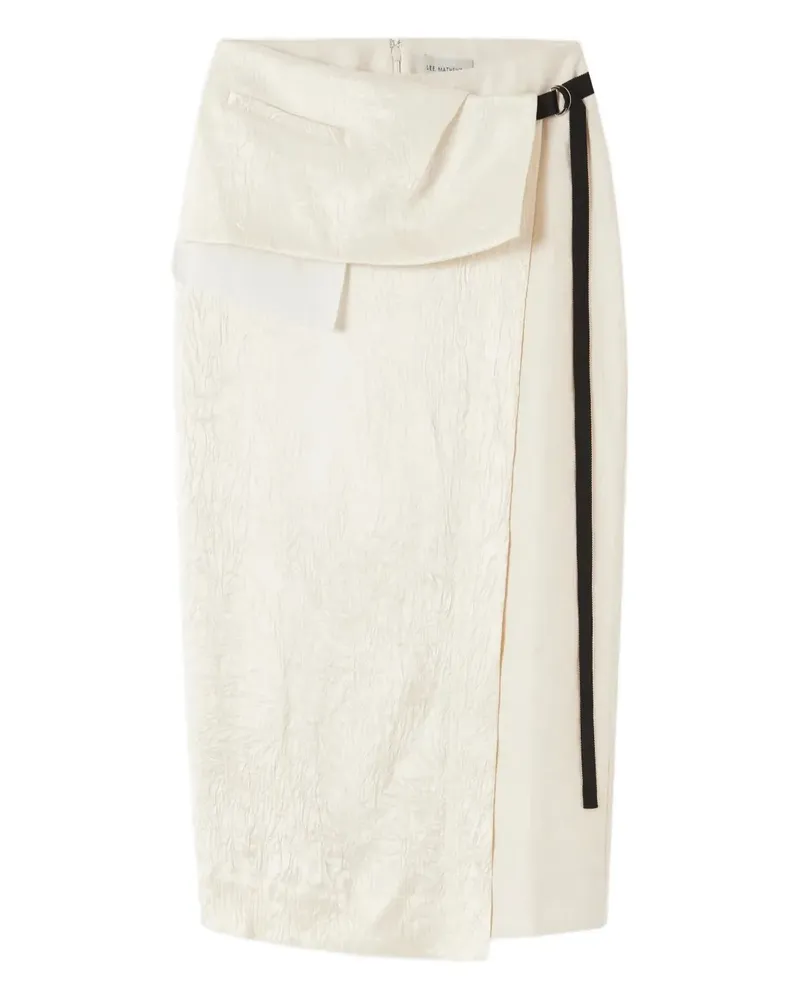 Lee Mathews textured belted skirt - Nude Nude
