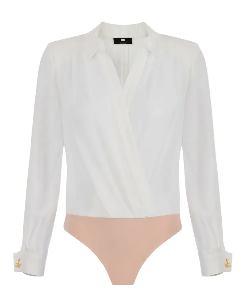 Elisabetta Franchi Wickeltop mit V-Ausschnitt - Weiß Weiß