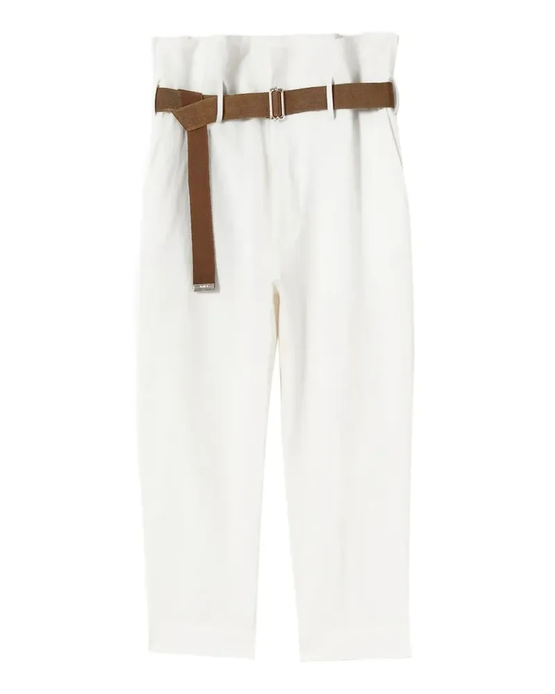 PLAN C Hose mit hohem Bund - Weiß Weiß