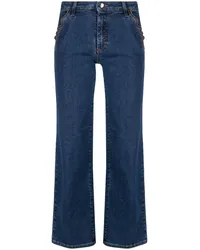 Vivetta Bestickte Bootcut-Jeans Blau