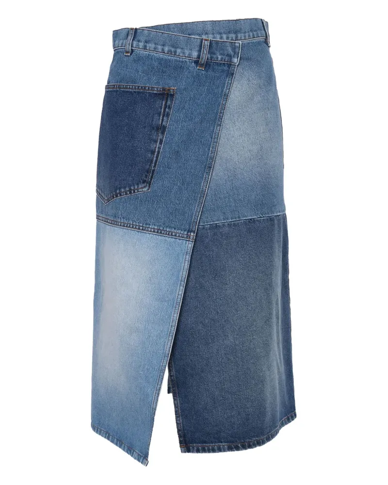 Philosophy Di Lorenzo Serafini Jeans-Midirock mit Patches - Blau Blau