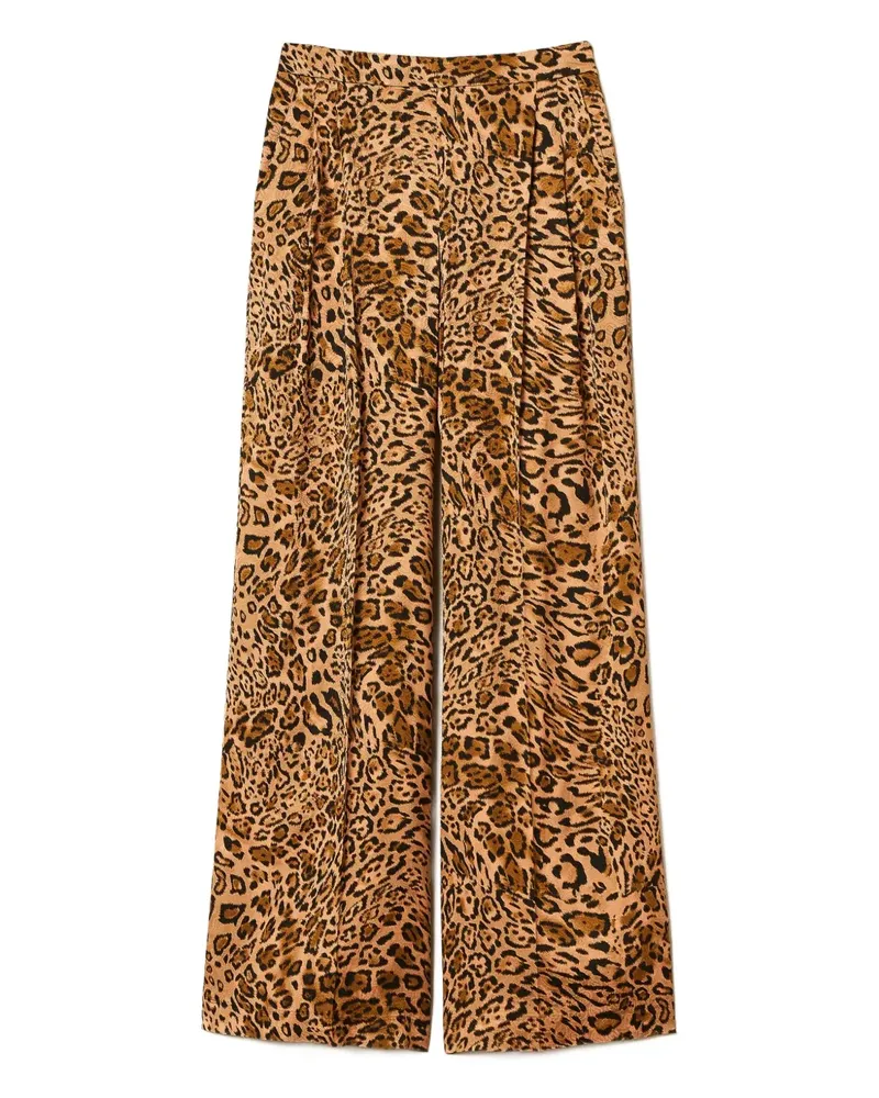 Twin-Set Hose mit Leoparden-Print - Braun Braun
