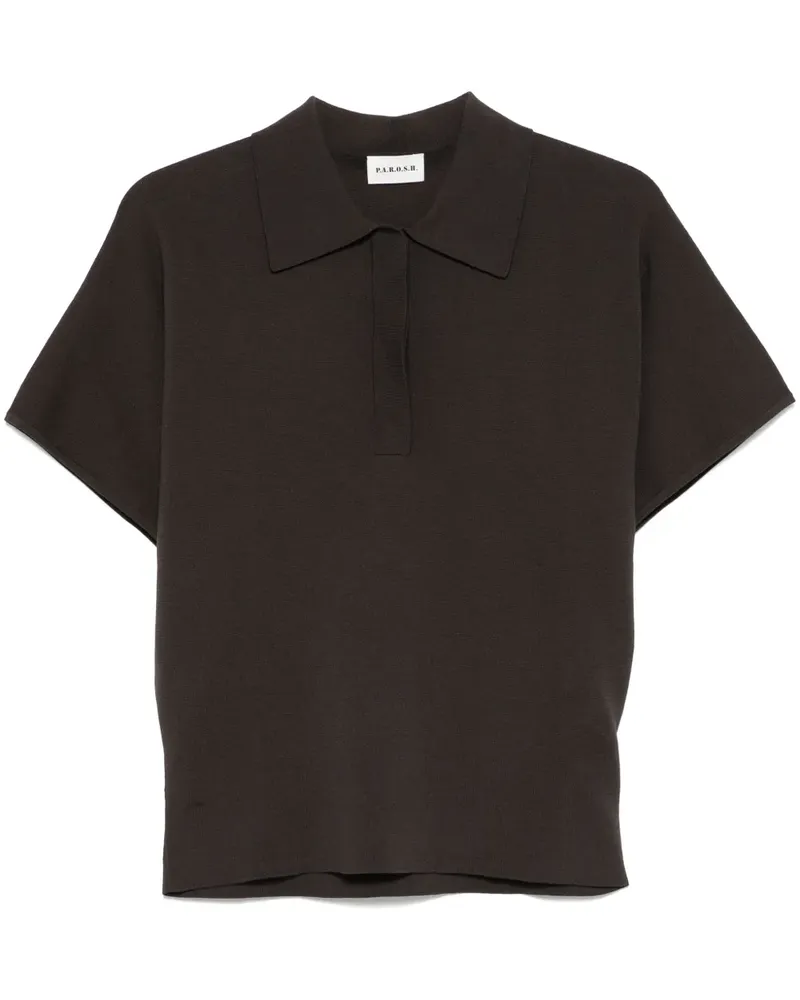P.A.R.O.S.H. P.A.R.O H. Geripptes Poloshirt - Braun Braun
