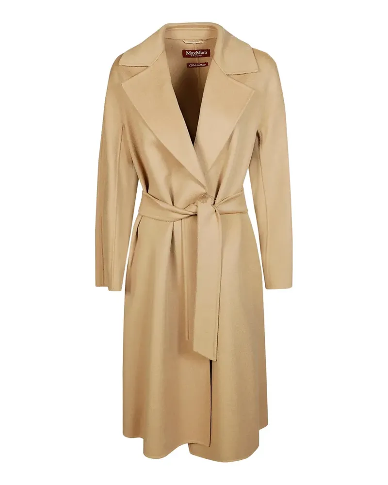 Max Mara belted notch-lapels coat - Nude Nude