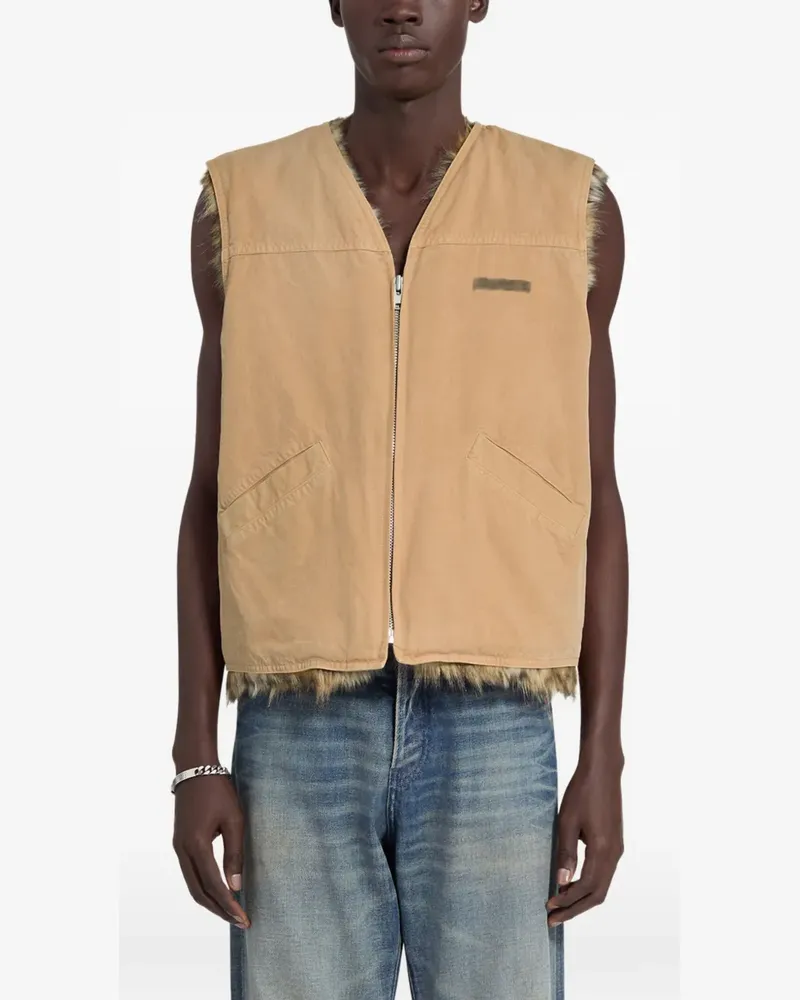 Maison Margiela Weste mit Faux-Fur-Besatz - Nude Nude