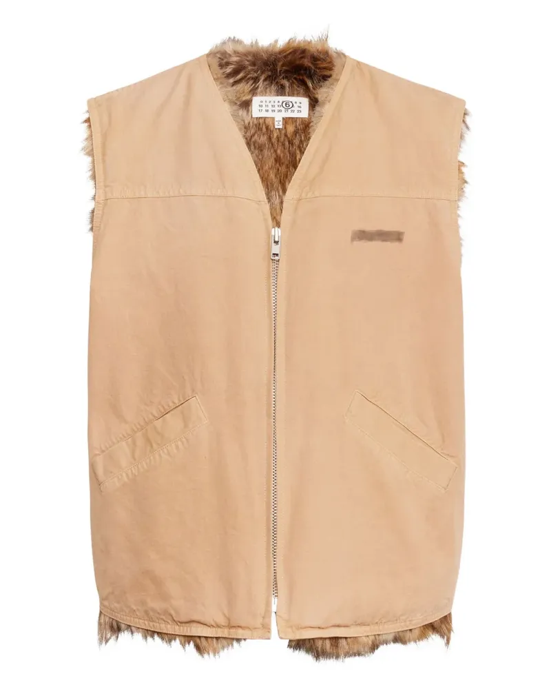 Maison Margiela Weste mit Faux-Fur-Besatz - Nude Nude