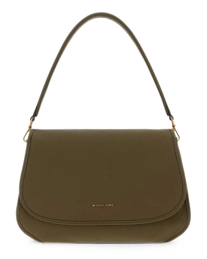 Michael Kors grained-leather foldover shoulder bag - Grün Grün