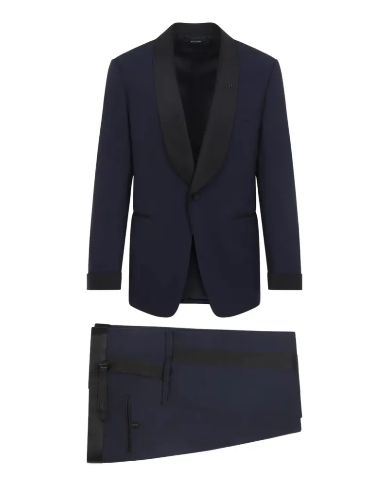 Tom Ford shawl-lapel wool suit - Blau Blau