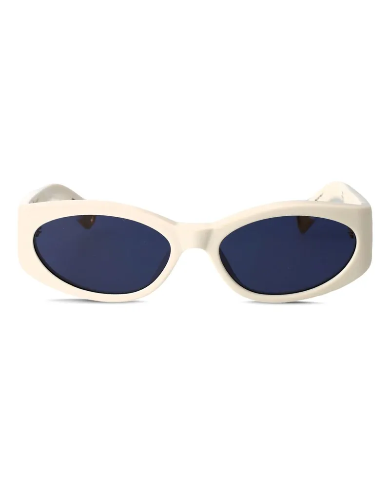 Jacquemus Sonnenbrille mit Logo-Print - Weiß Weiß