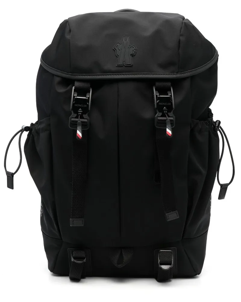 Moncler Rucksack mit Logo-Patch - Schwarz Schwarz